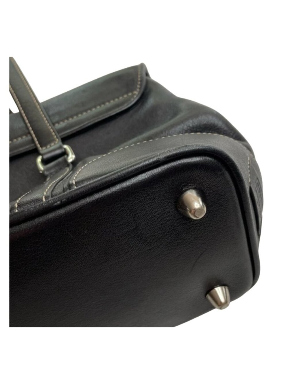 Vintage Coach Black Leather Handbag Genuine Leather Classic Shoulder Purse - Picture 7 of 16